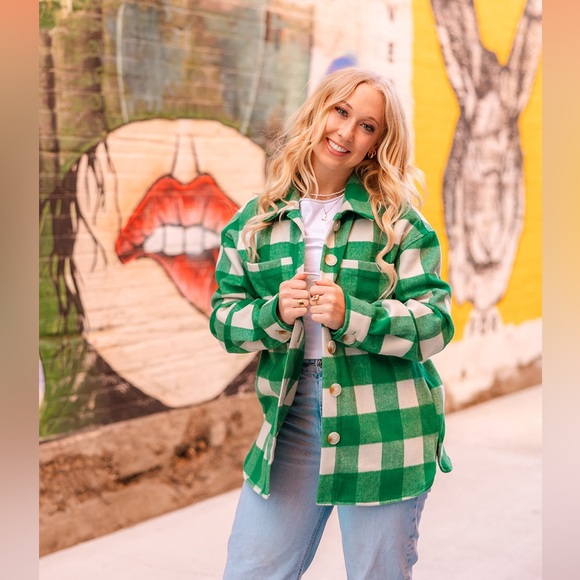 Cutest Green Fannel Jacket! 💚🍀🍏 - Picture 2 of 5